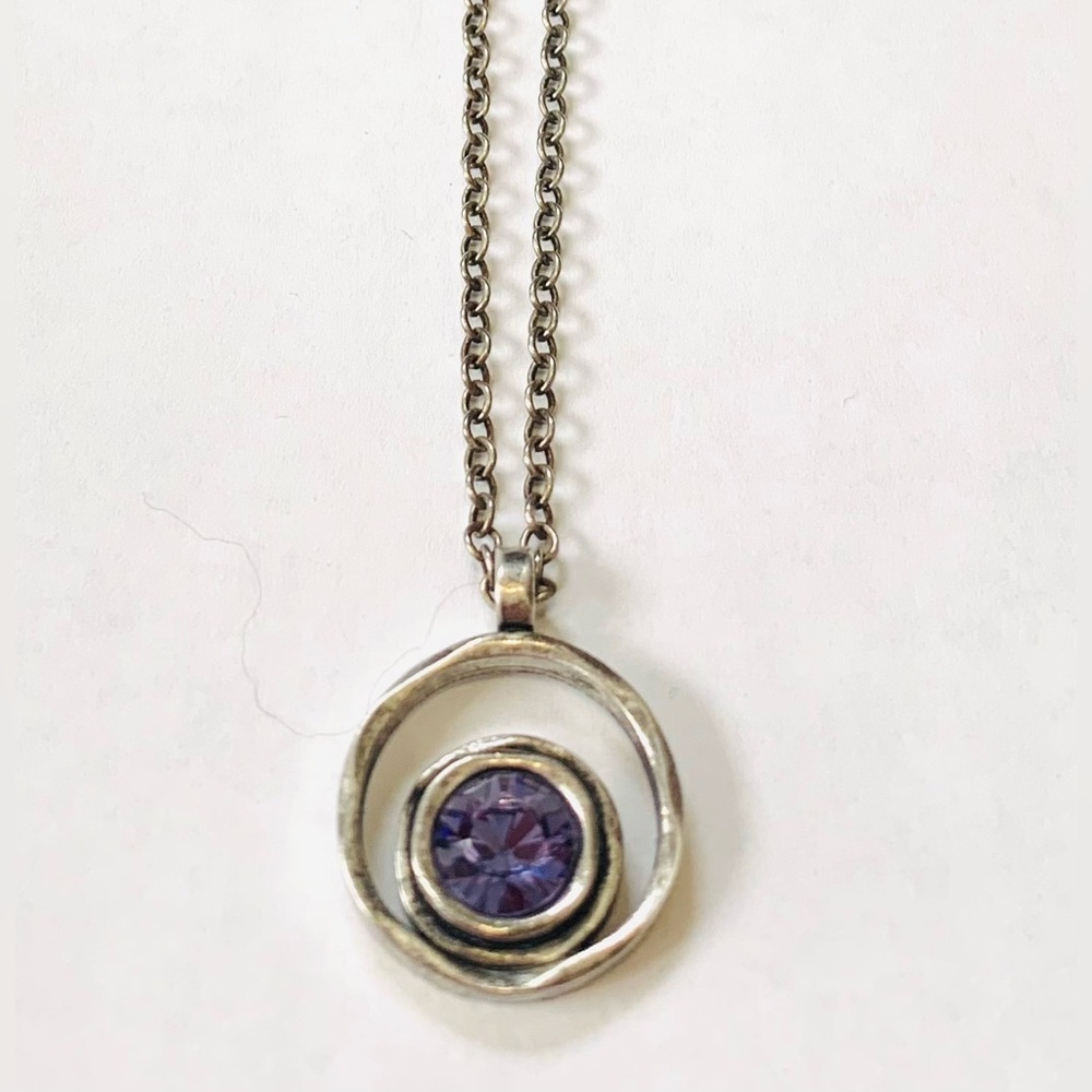 Patricia Locke Serenity Lilac Swarovski Crystal Silver Necklace